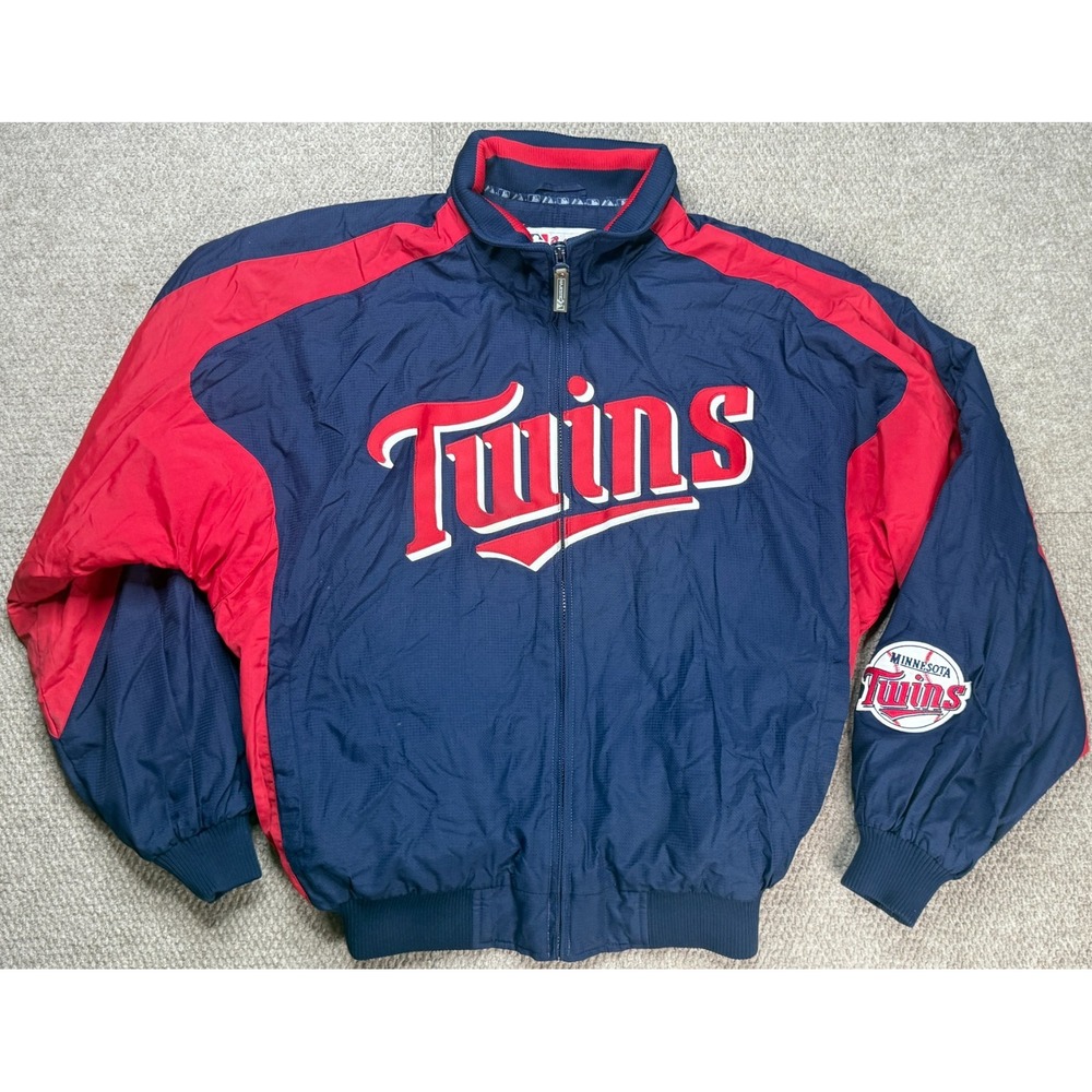 Majestic‎ MLB Vtg Minnesota Twins Fleeve Lined Full Zip Jacket Size Large